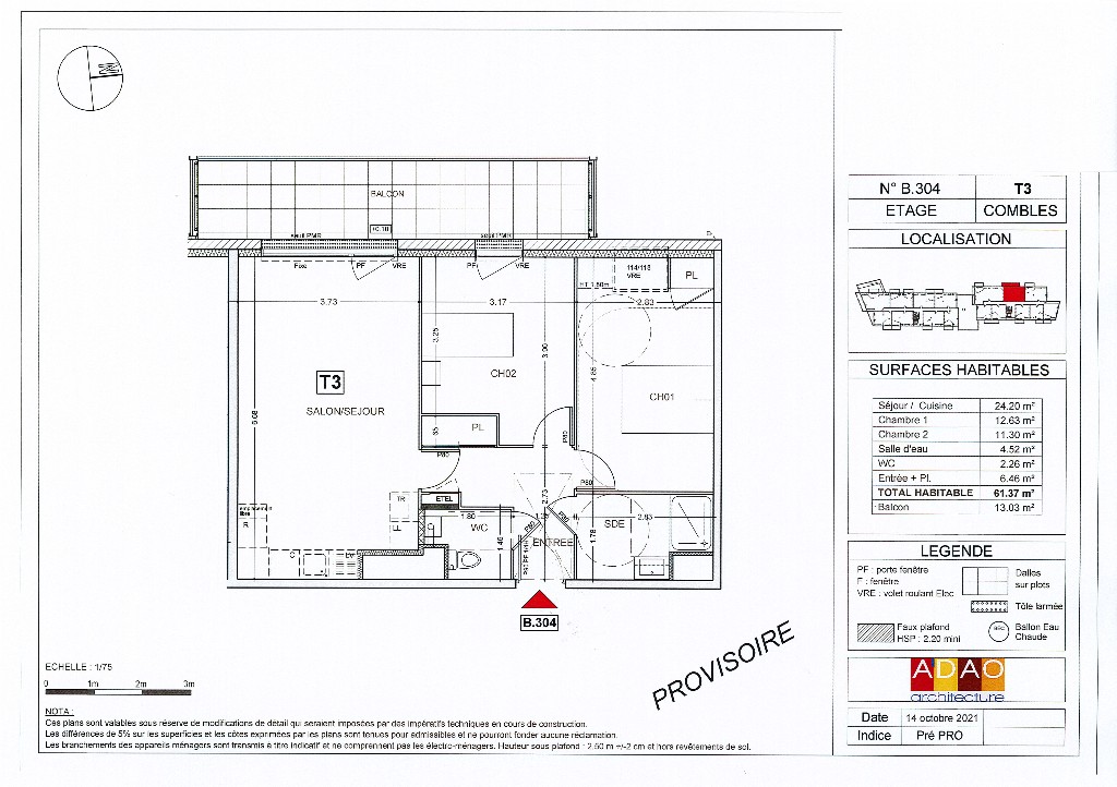 Vente Appartement à le Rheu 3 pièces