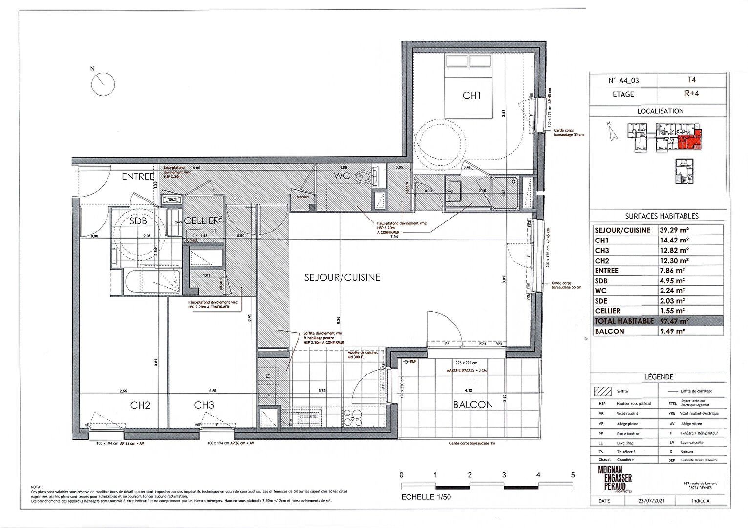 Vente Appartement à Rennes 4 pièces