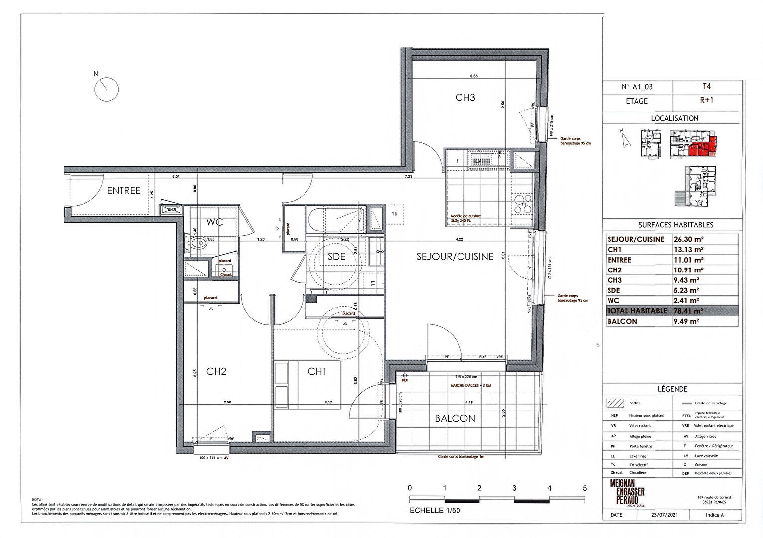 Vente Appartement à Rennes 4 pièces