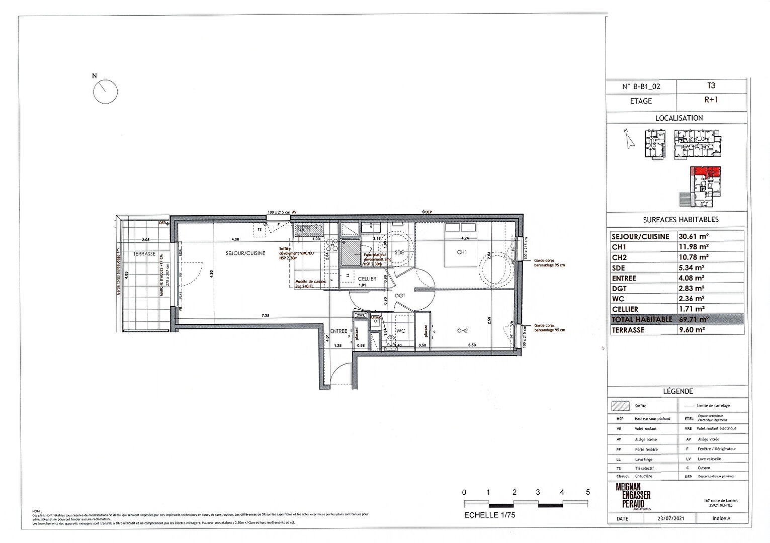 Vente Appartement à Rennes 3 pièces