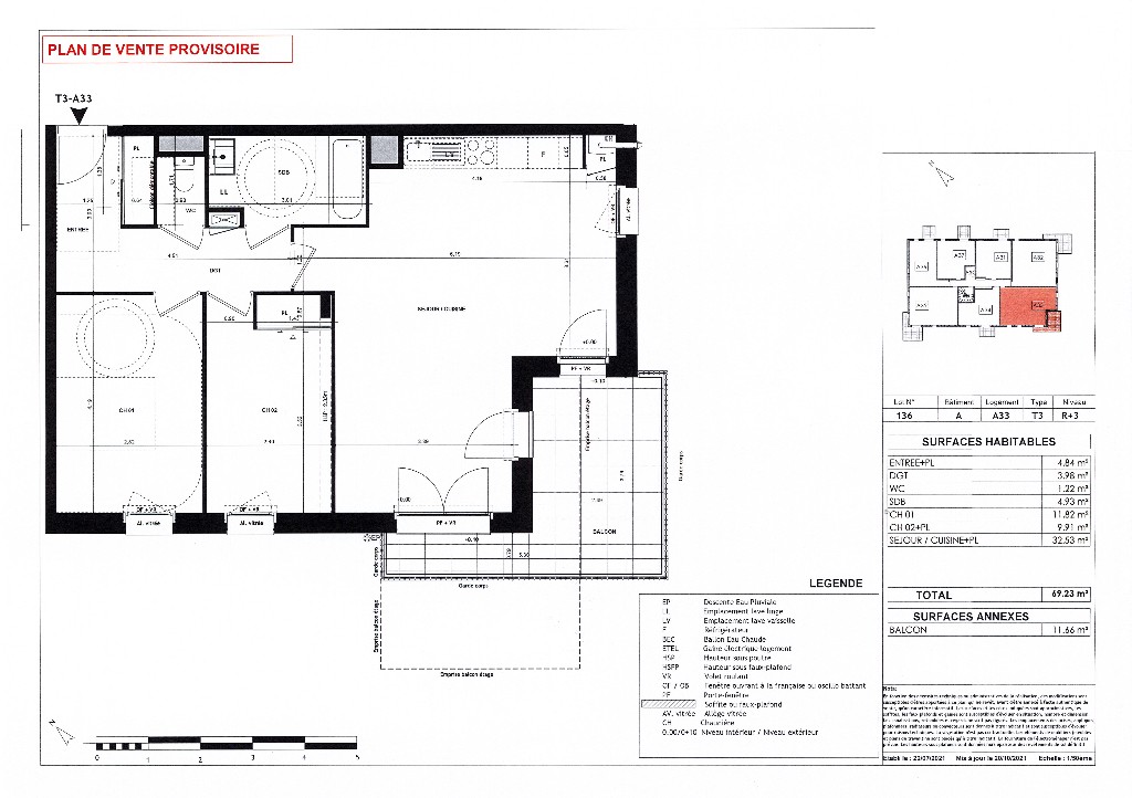 Vente Appartement à Chantepie 3 pièces