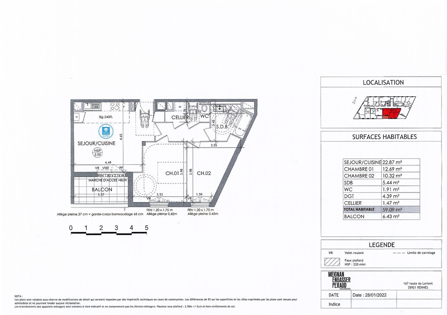 Vente Appartement à Rennes 3 pièces