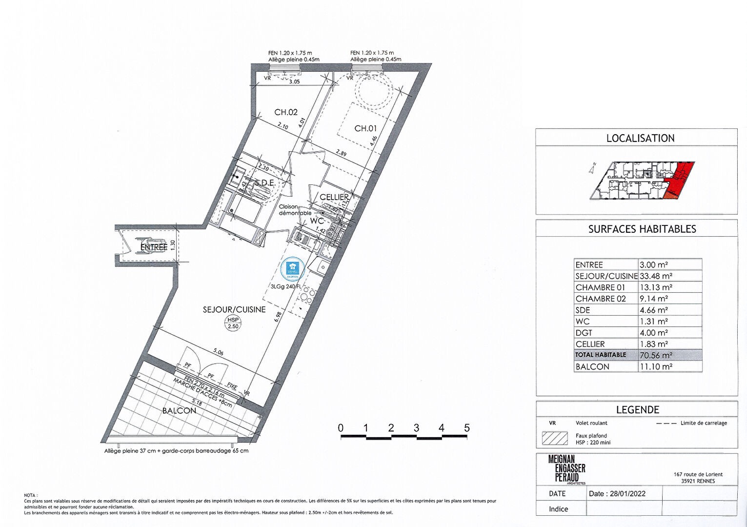 Vente Appartement à Rennes 3 pièces