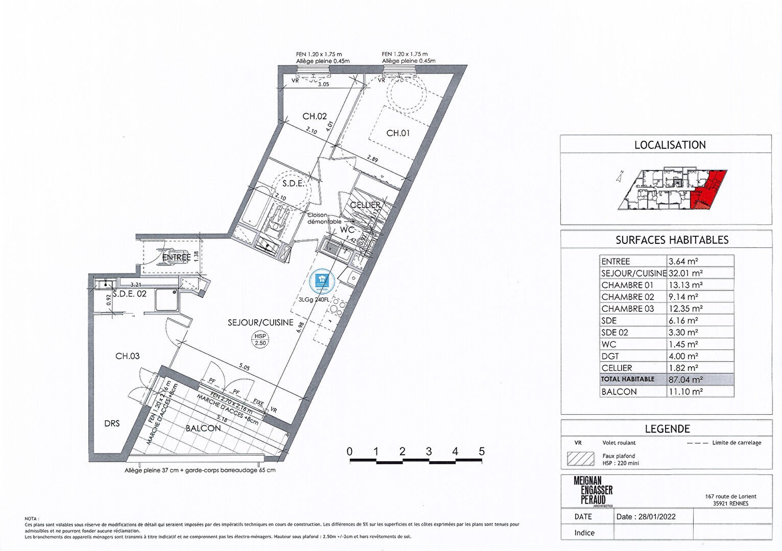 Vente Appartement à Rennes 4 pièces