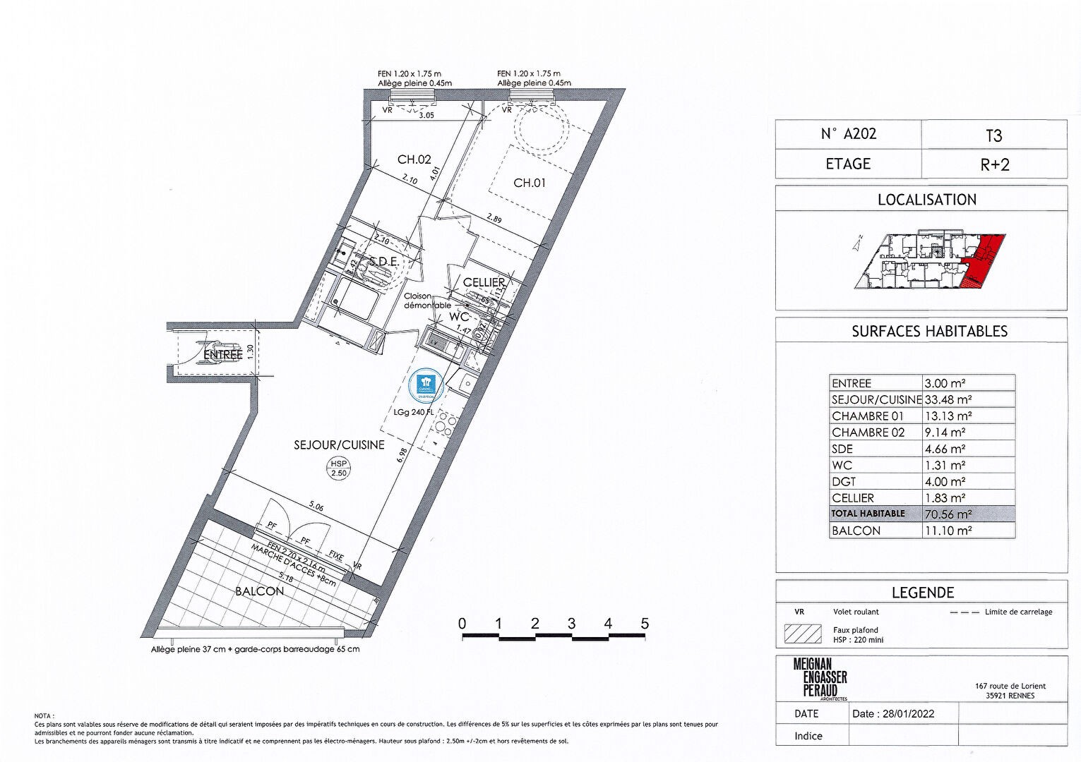 Vente Appartement à Rennes 3 pièces