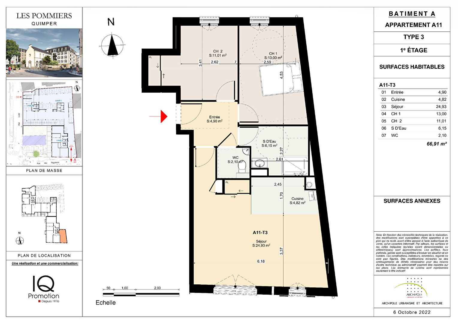 Vente Appartement à Quimper 3 pièces