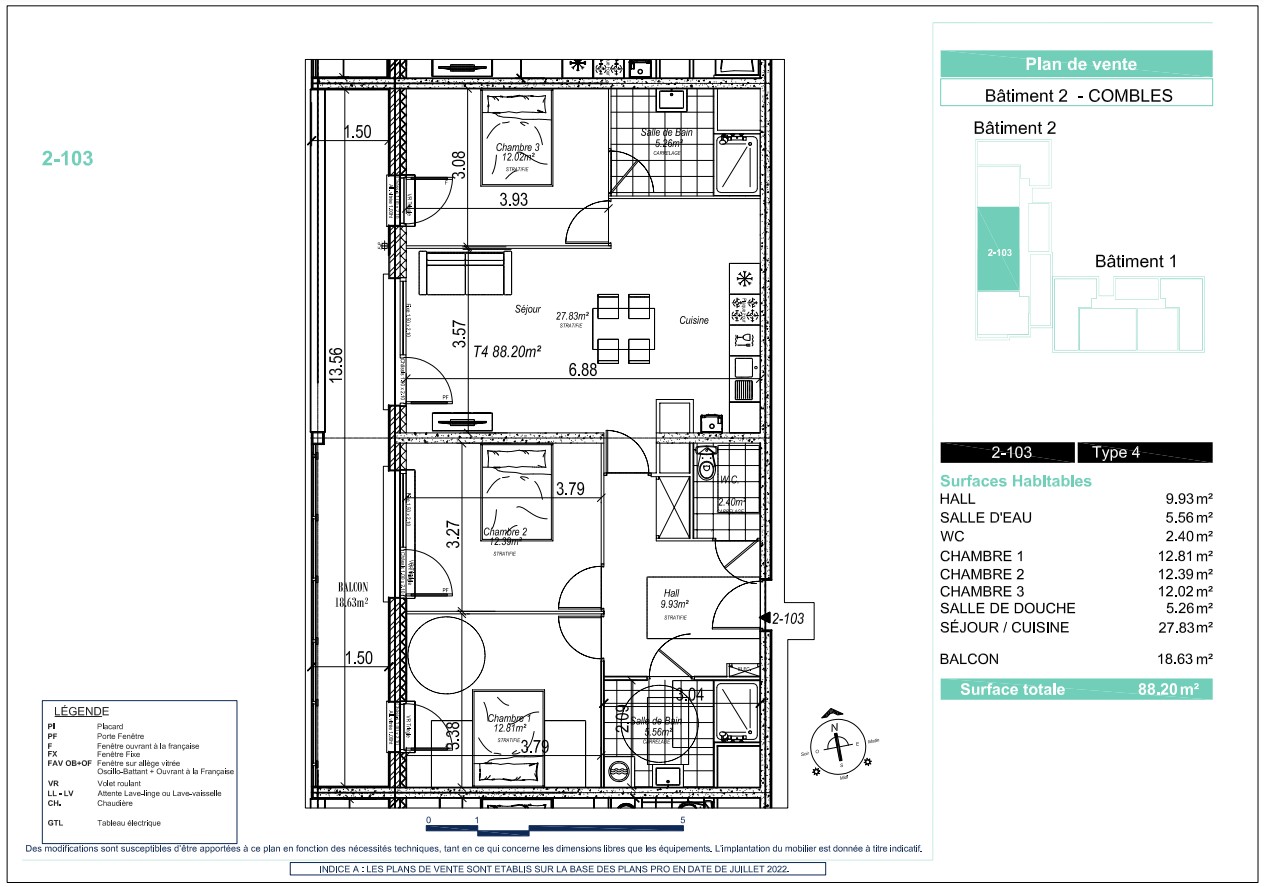 Vente Appartement à Camiers 4 pièces