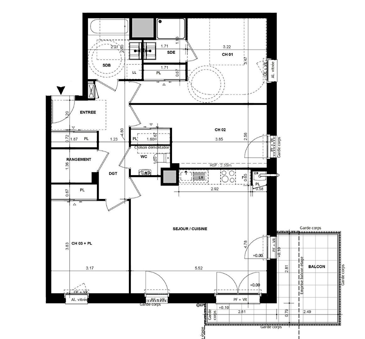 Vente Appartement à Chantepie 4 pièces