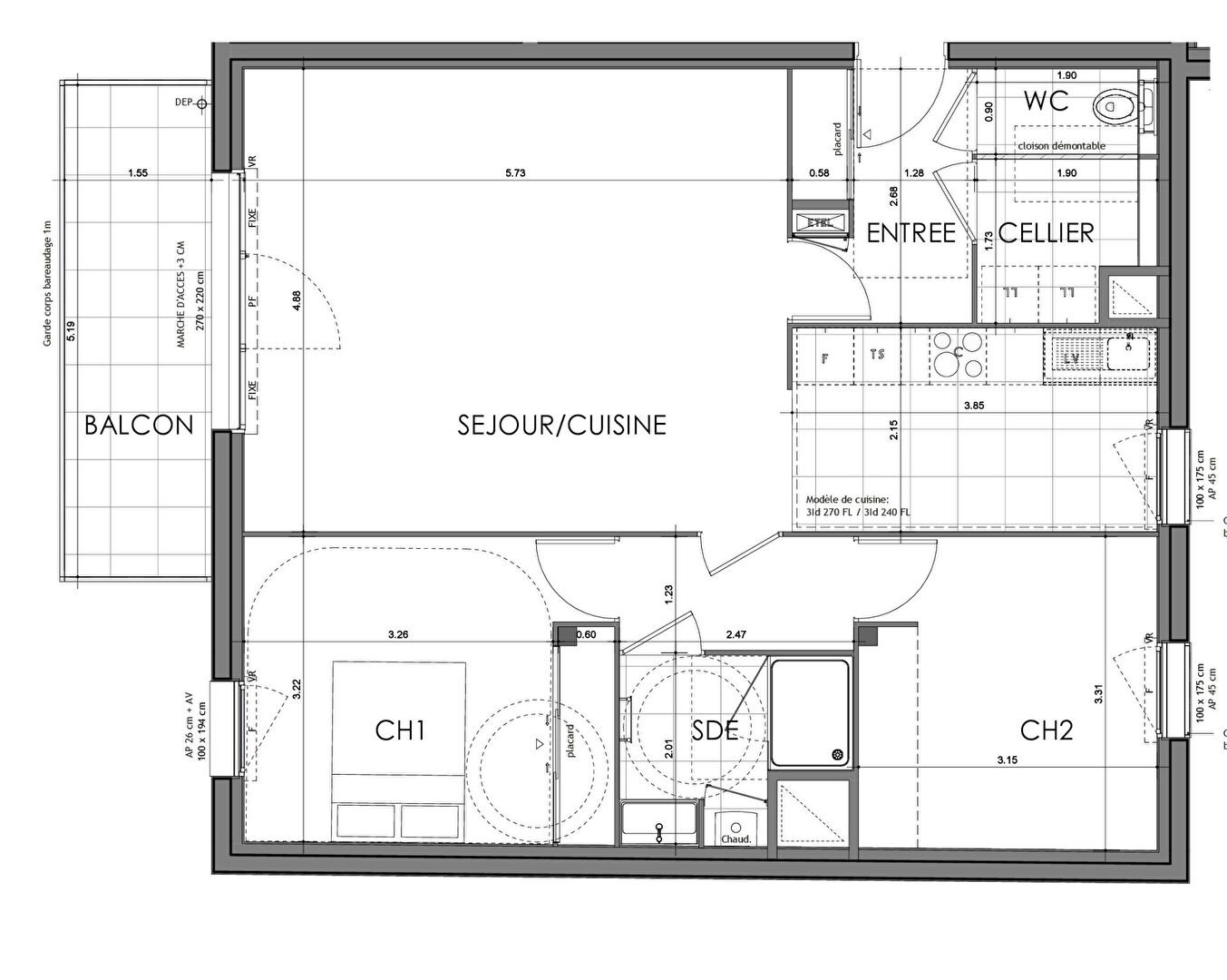 Vente Appartement à Rennes 3 pièces