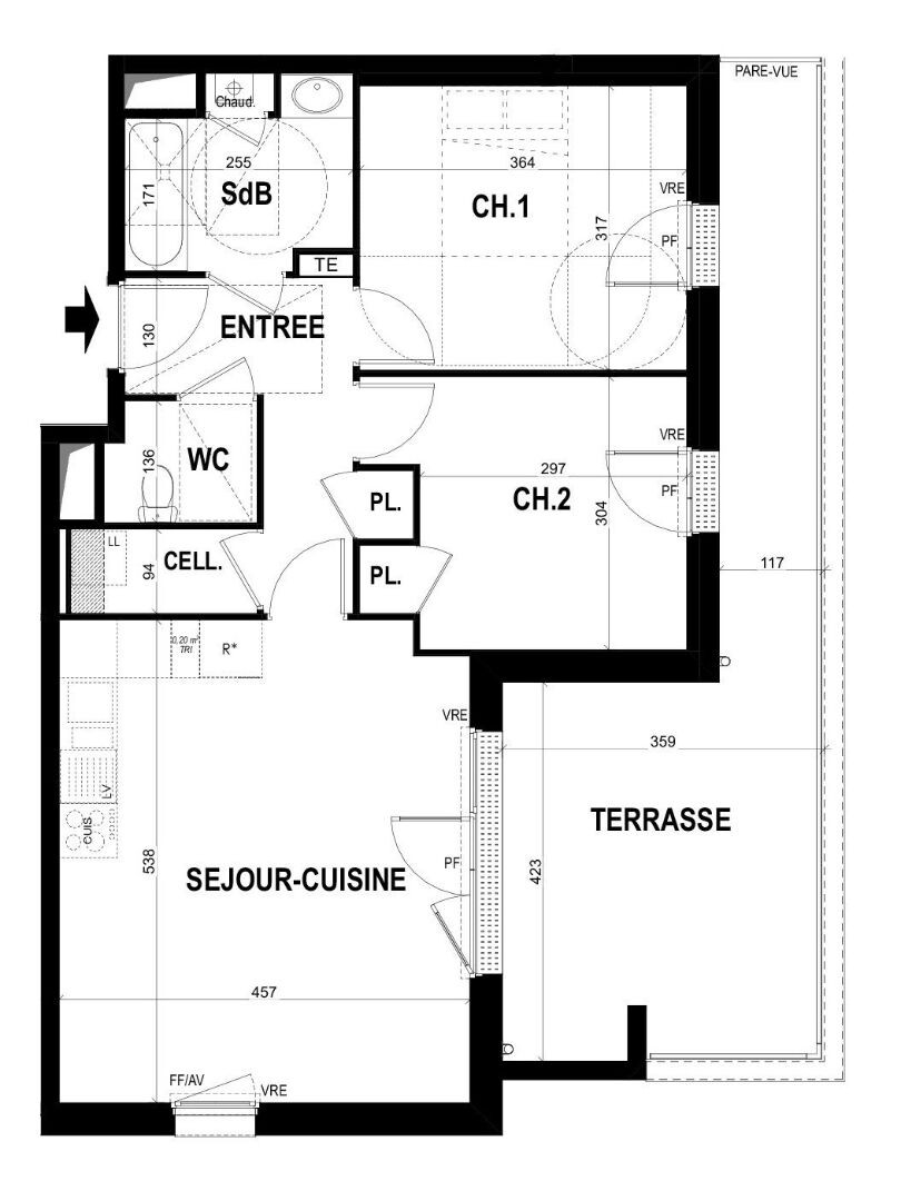 Vente Appartement à Châteaugiron 3 pièces