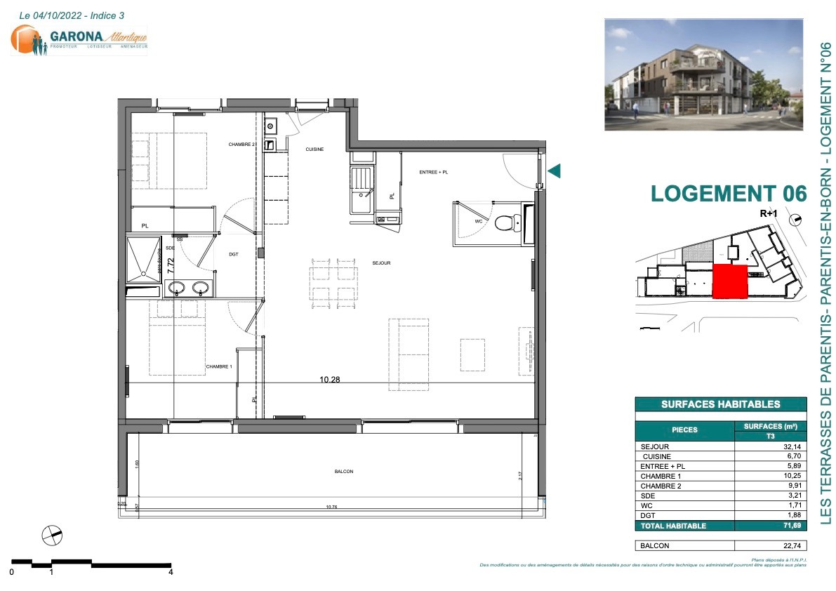 Vente Appartement à Parentis-en-Born 3 pièces