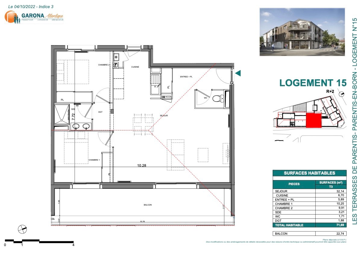 Vente Appartement à Parentis-en-Born 3 pièces