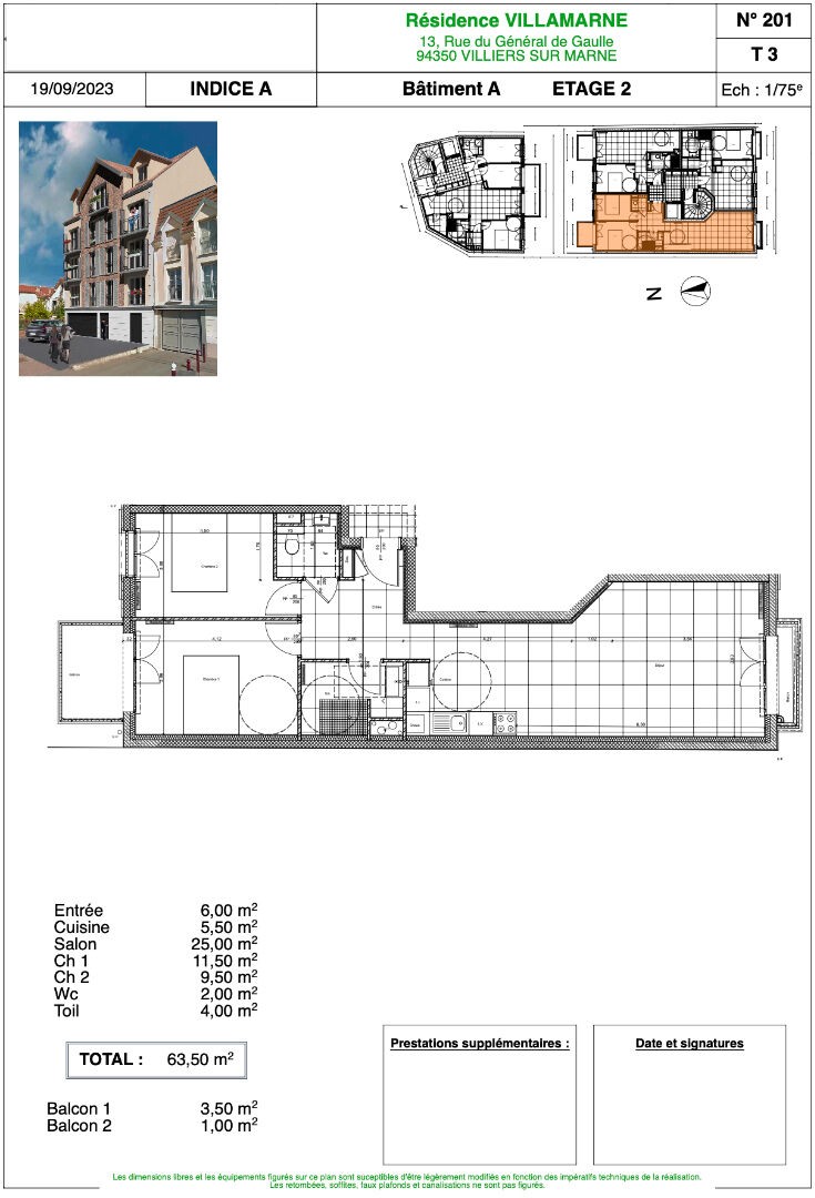 Vente Appartement à Villiers-sur-Marne 3 pièces