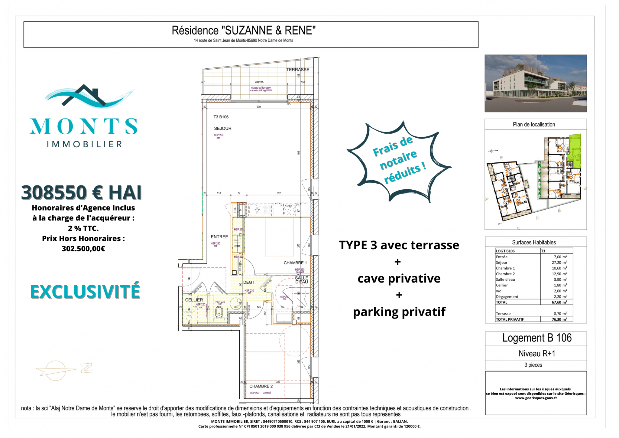 Vente Appartement à Notre-Dame-de-Monts 3 pièces