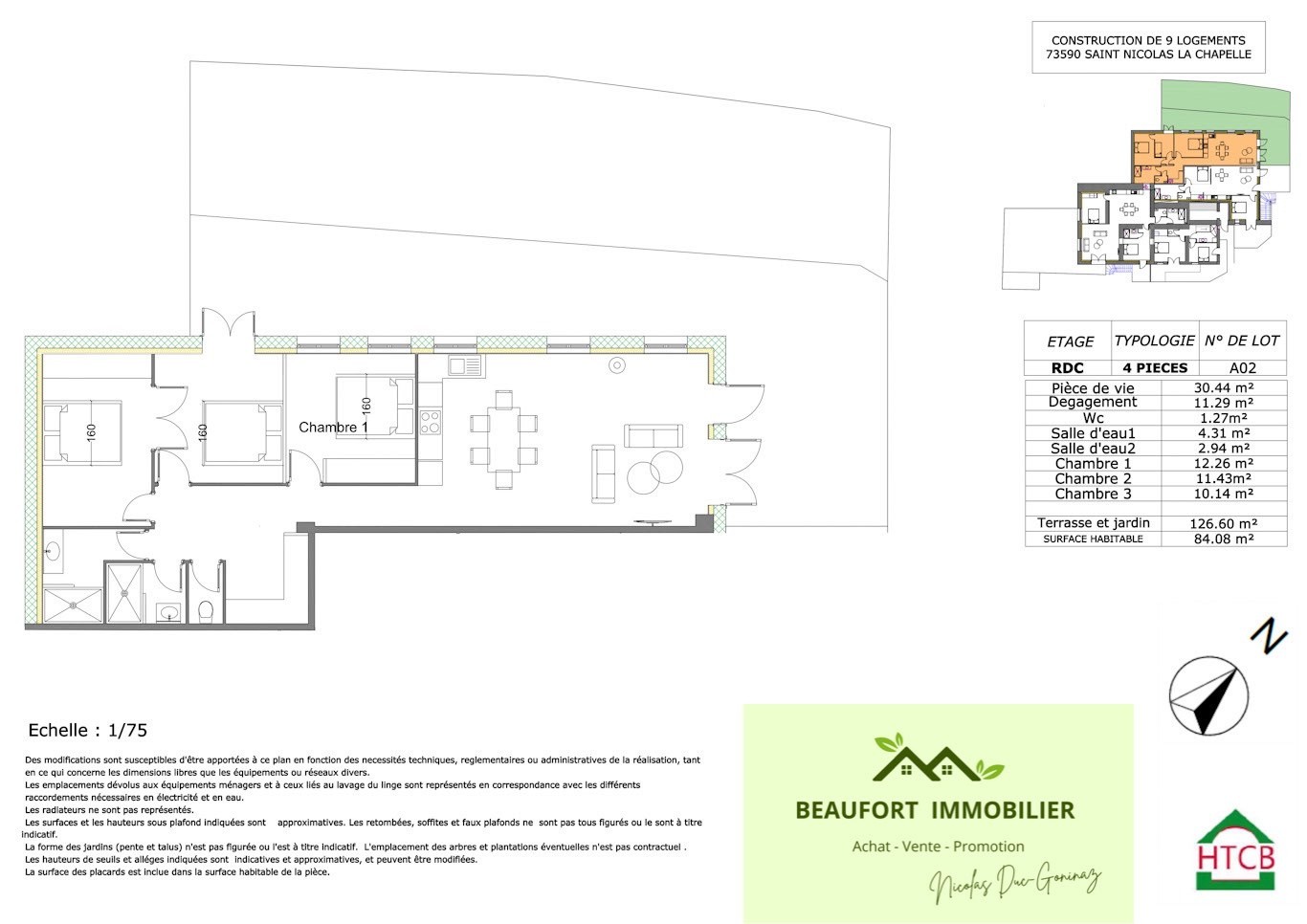 Vente Appartement à Saint-Nicolas-la-Chapelle 4 pièces