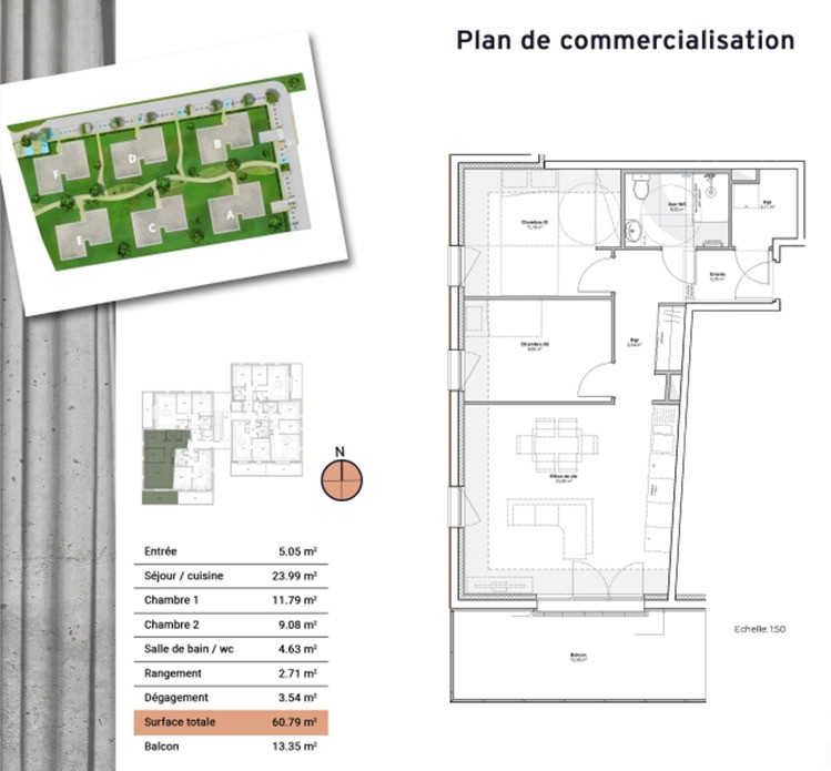 Location Appartement à Village-Neuf 3 pièces