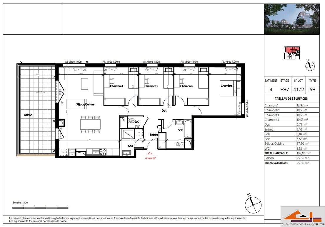 Vente Appartement à Saint-Orens-de-Gameville 5 pièces