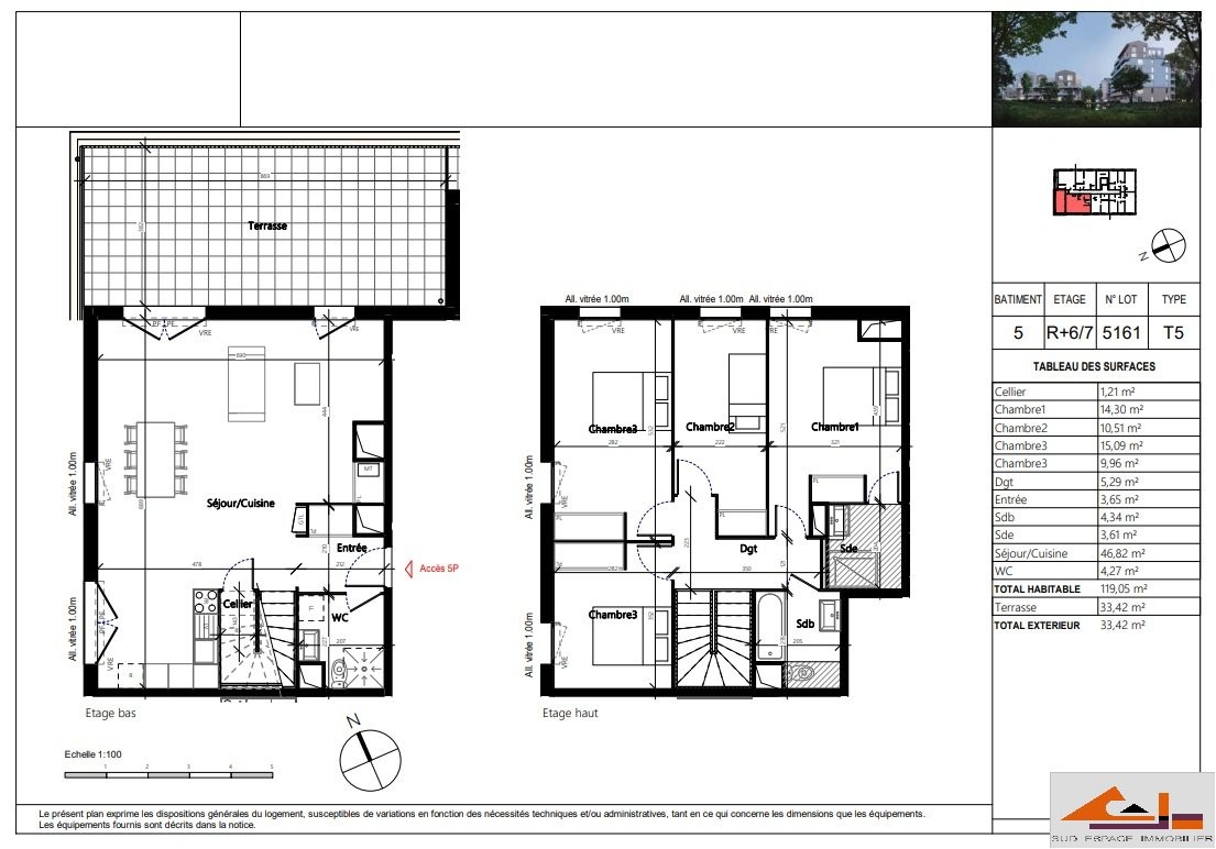 Vente Appartement à Saint-Orens-de-Gameville 5 pièces