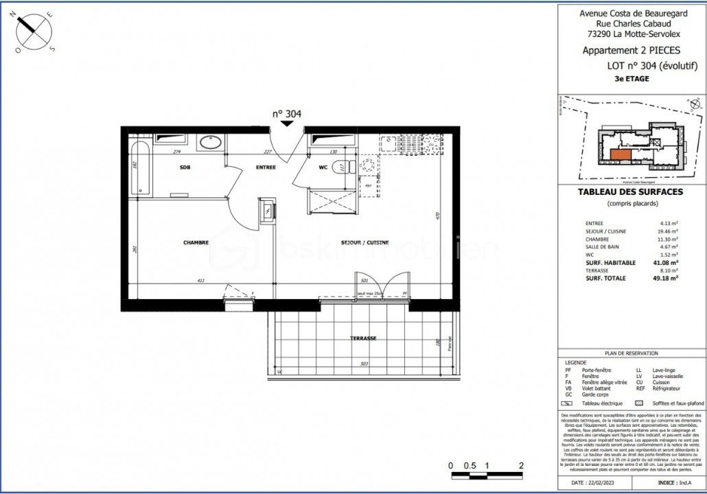 Vente Appartement à la Motte-Servolex 2 pièces