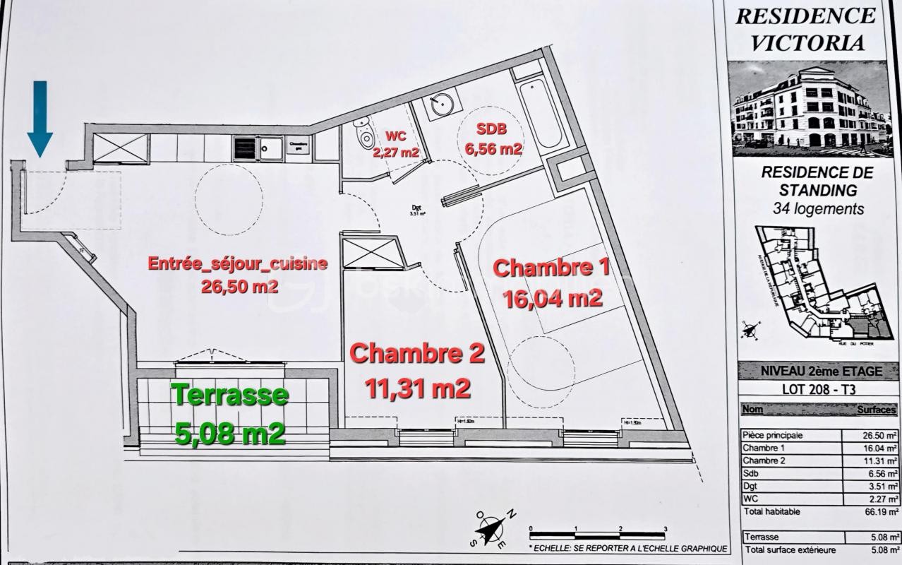 Vente Appartement à le Blanc-Mesnil 3 pièces