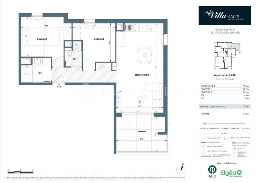 Vente Appartement à Sanary-sur-Mer 3 pièces