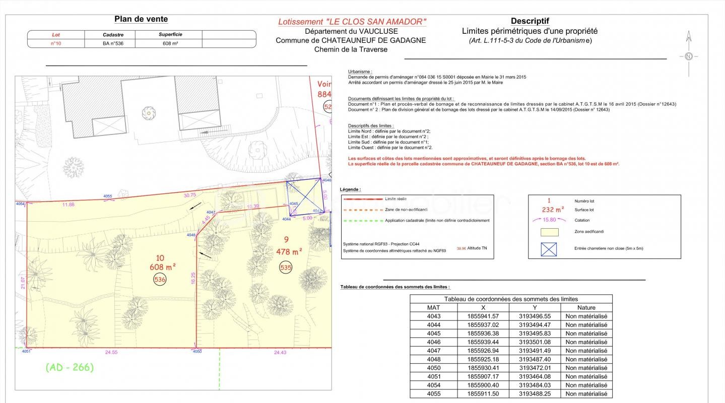 Vente Terrain à Châteauneuf-de-Gadagne 0 pièce