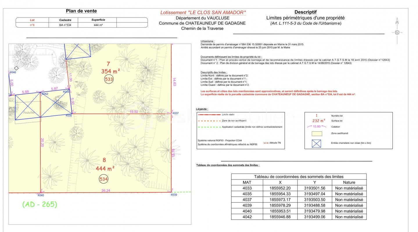 Vente Terrain à Châteauneuf-de-Gadagne 0 pièce