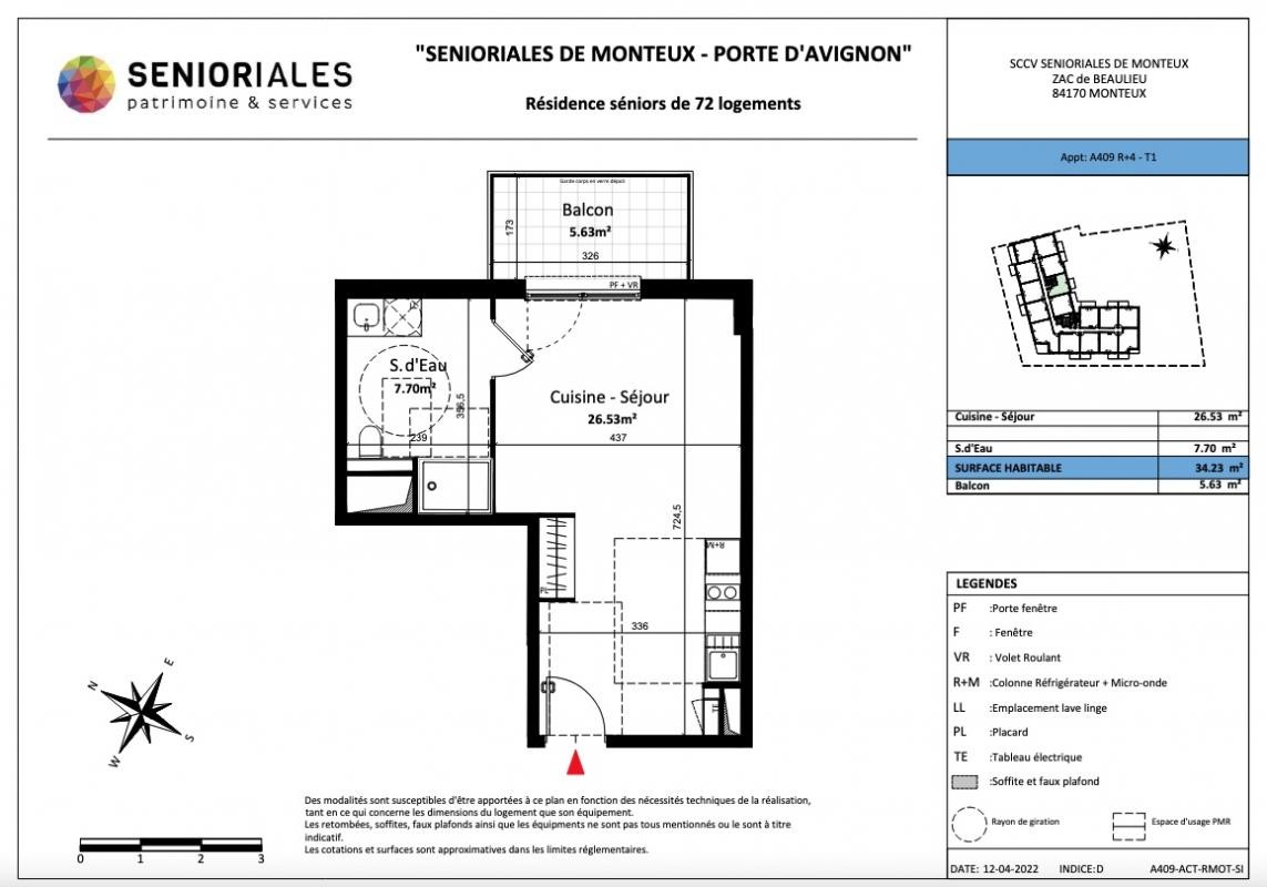 Location Appartement à Monteux 1 pièce