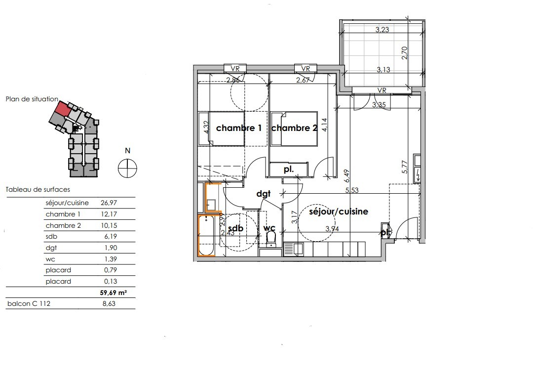 Vente Appartement à Sauvian 3 pièces