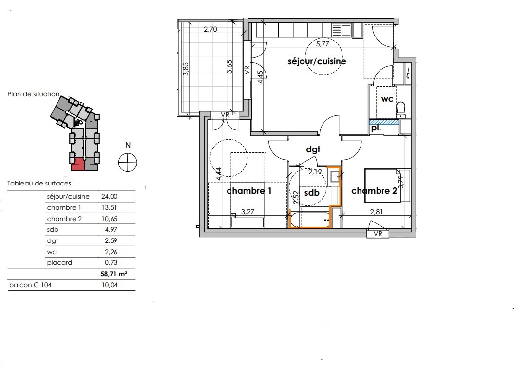 Vente Appartement à Sauvian 3 pièces