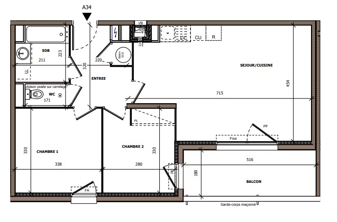 Vente Appartement à Béziers 3 pièces