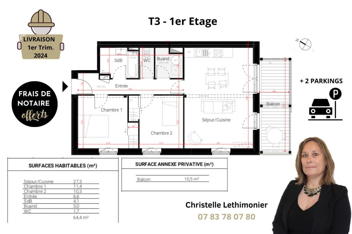 Vente Appartement à le Rheu 3 pièces