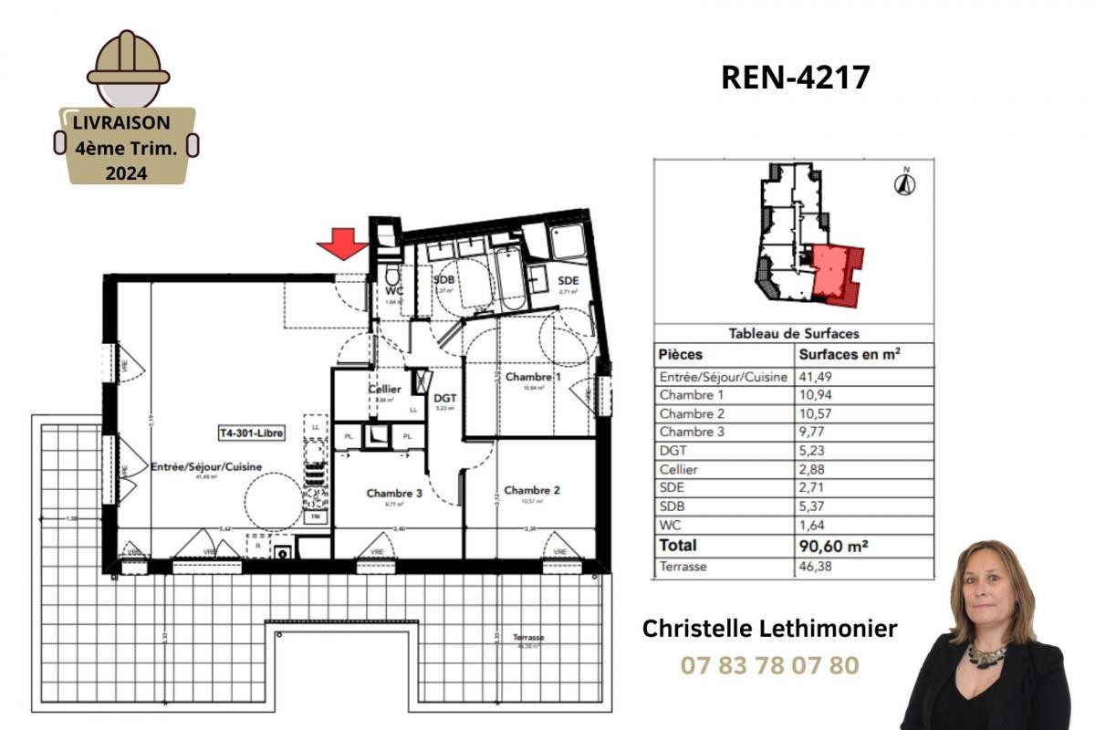 Vente Appartement à Rennes 4 pièces