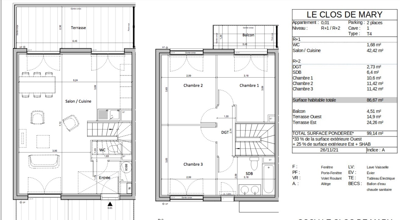 Vente Appartement à Saint-Béron 4 pièces