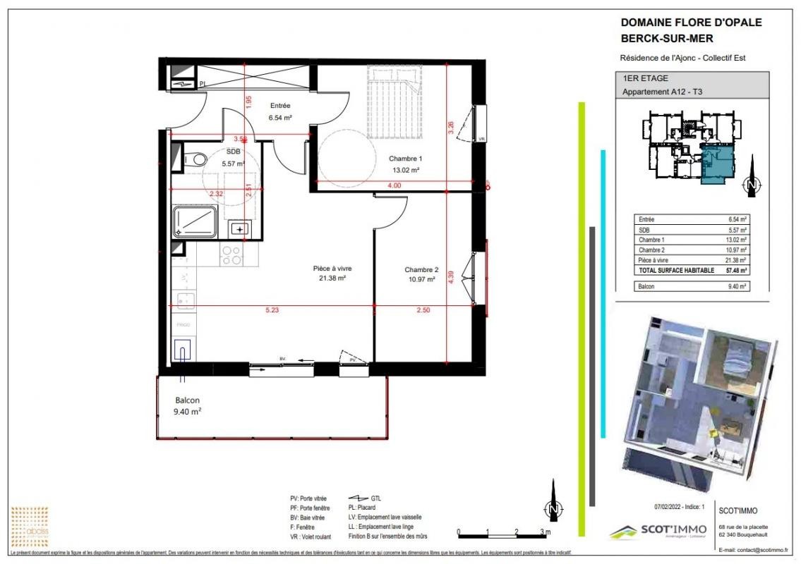 Neuf Appartement à Berck 3 pièces