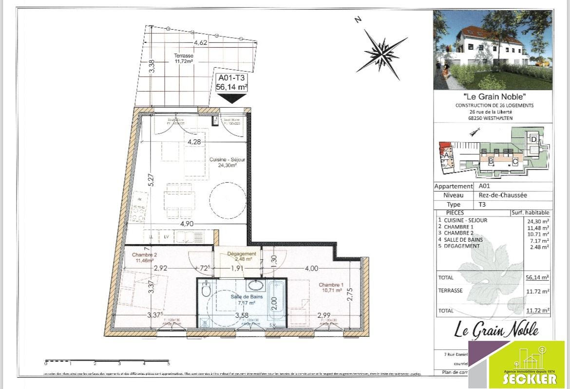 Vente Appartement à Westhalten 3 pièces