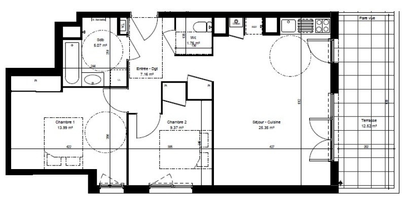 Location Appartement à Échirolles 3 pièces