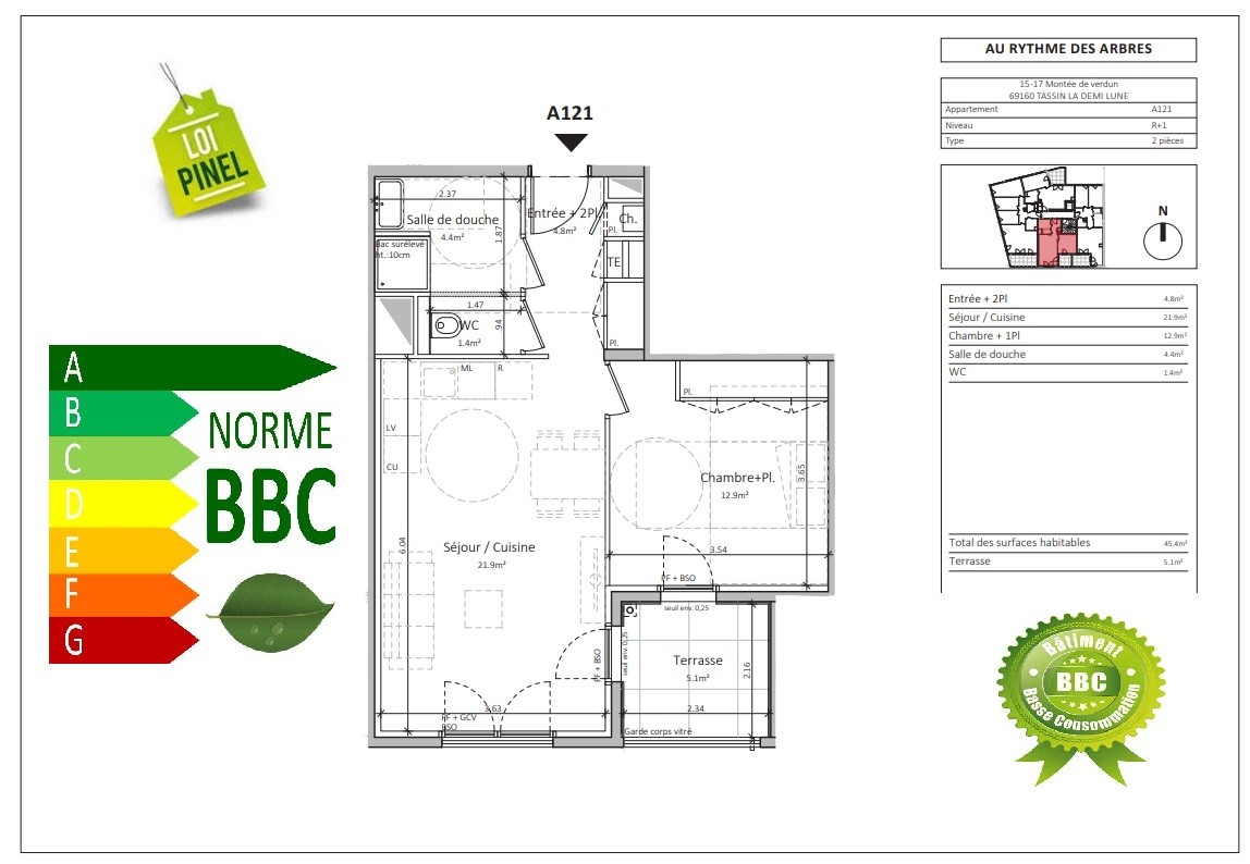 Vente Appartement à Tassin-la-Demi-Lune 2 pièces