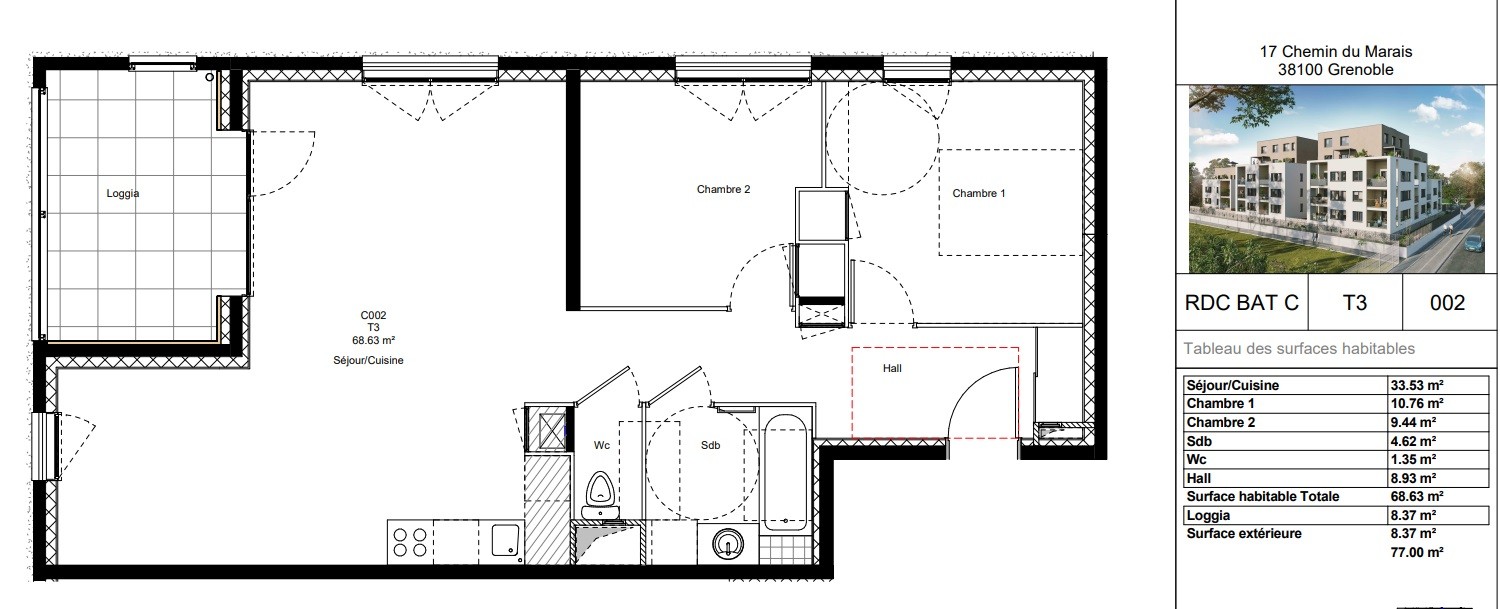 Vente Appartement à Grenoble 3 pièces