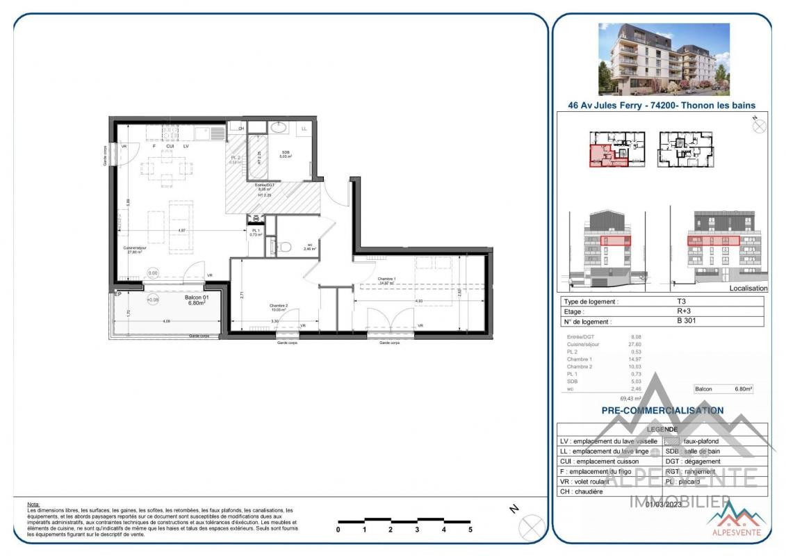 Vente Appartement à Thonon-les-Bains 3 pièces