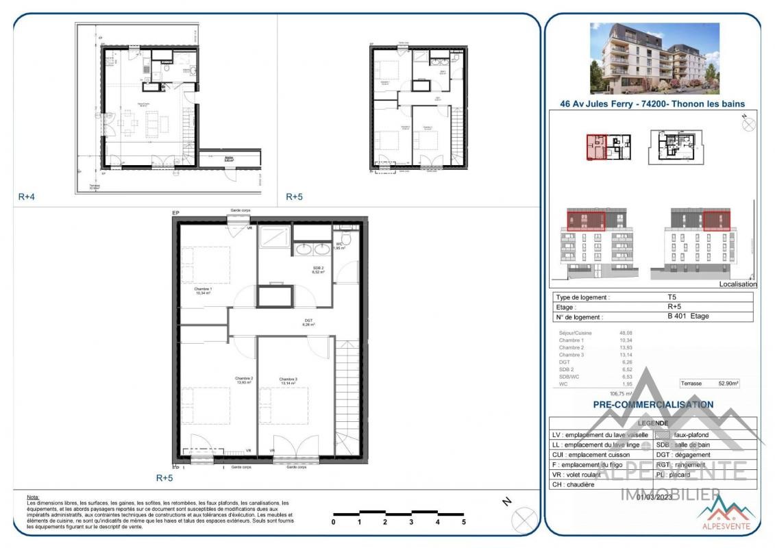 Vente Appartement à Thonon-les-Bains 5 pièces