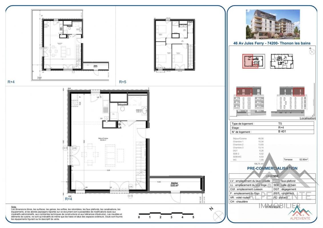 Vente Appartement à Thonon-les-Bains 5 pièces