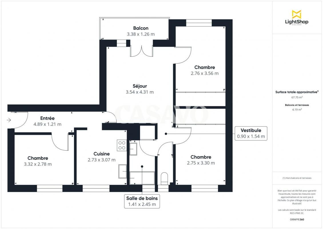 Vente Appartement à Rillieux-la-Pape 4 pièces