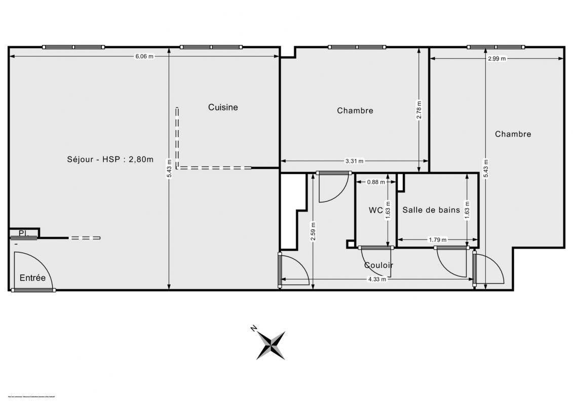 Vente Appartement à Paris Batignolles-Monceaux 17e arrondissement 3 pièces