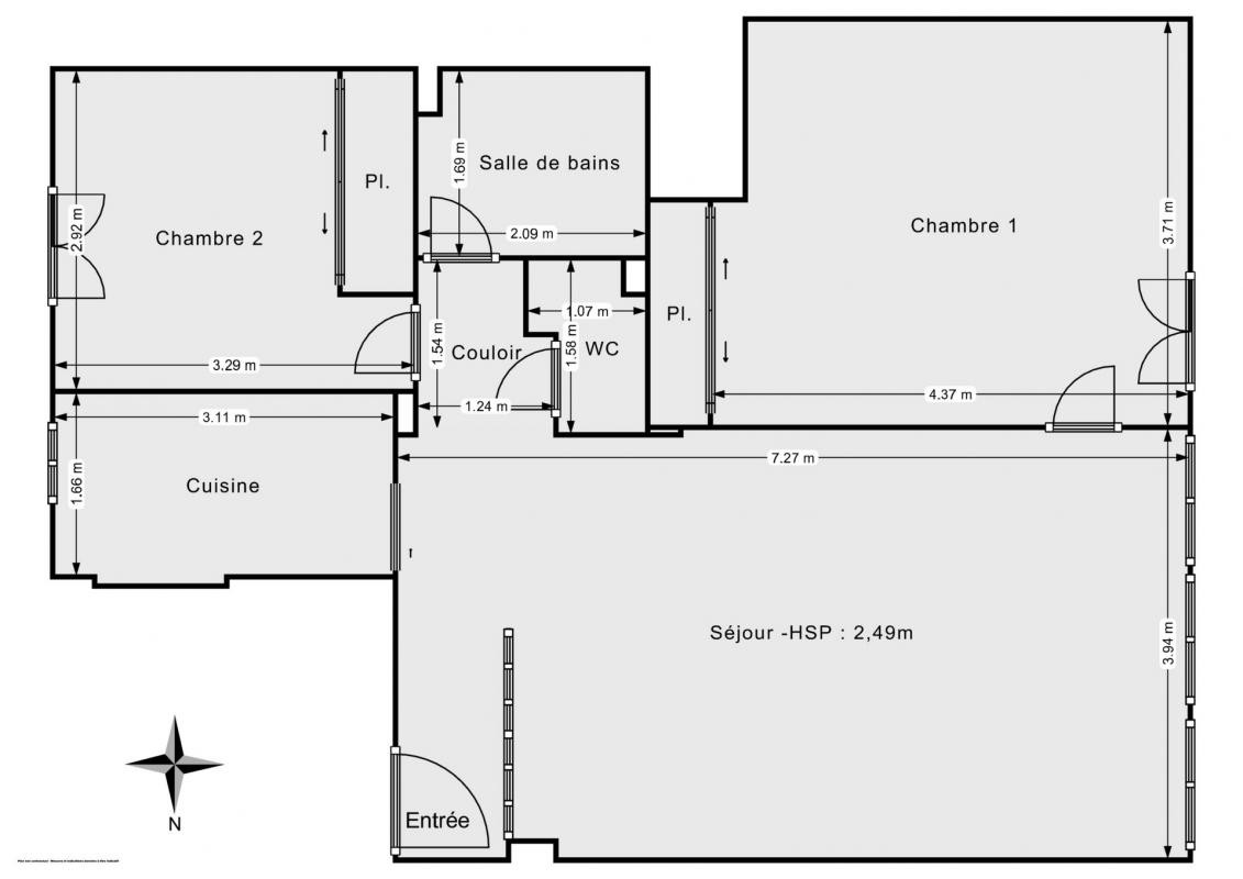 Vente Appartement à Paris Butte-Montmartre 18e arrondissement 3 pièces