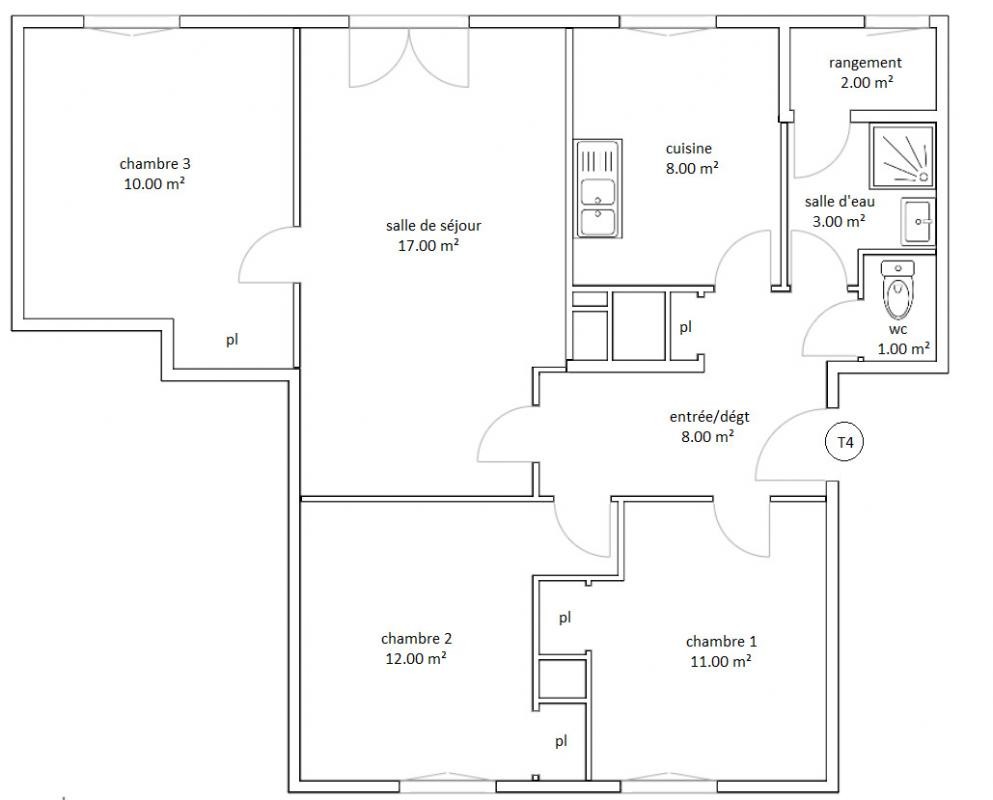 Location Appartement à Machault 4 pièces