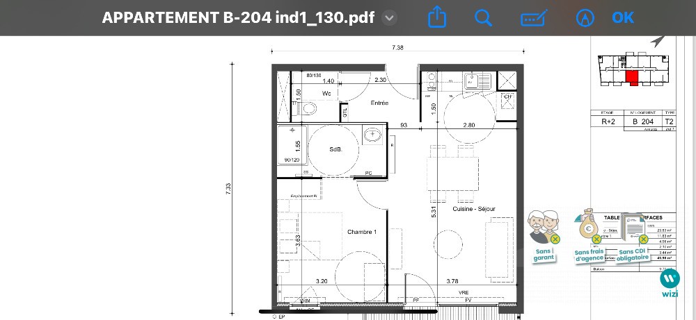 Location Appartement à Olemps 2 pièces