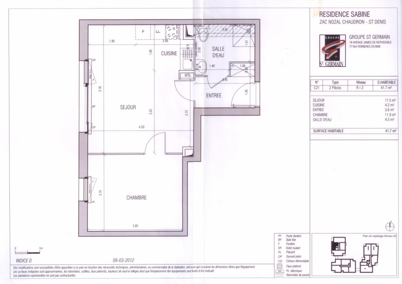 Location Appartement à Saint-Denis 2 pièces