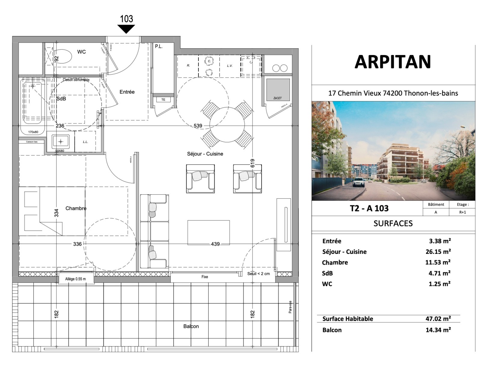 Vente Appartement à Thonon-les-Bains 2 pièces