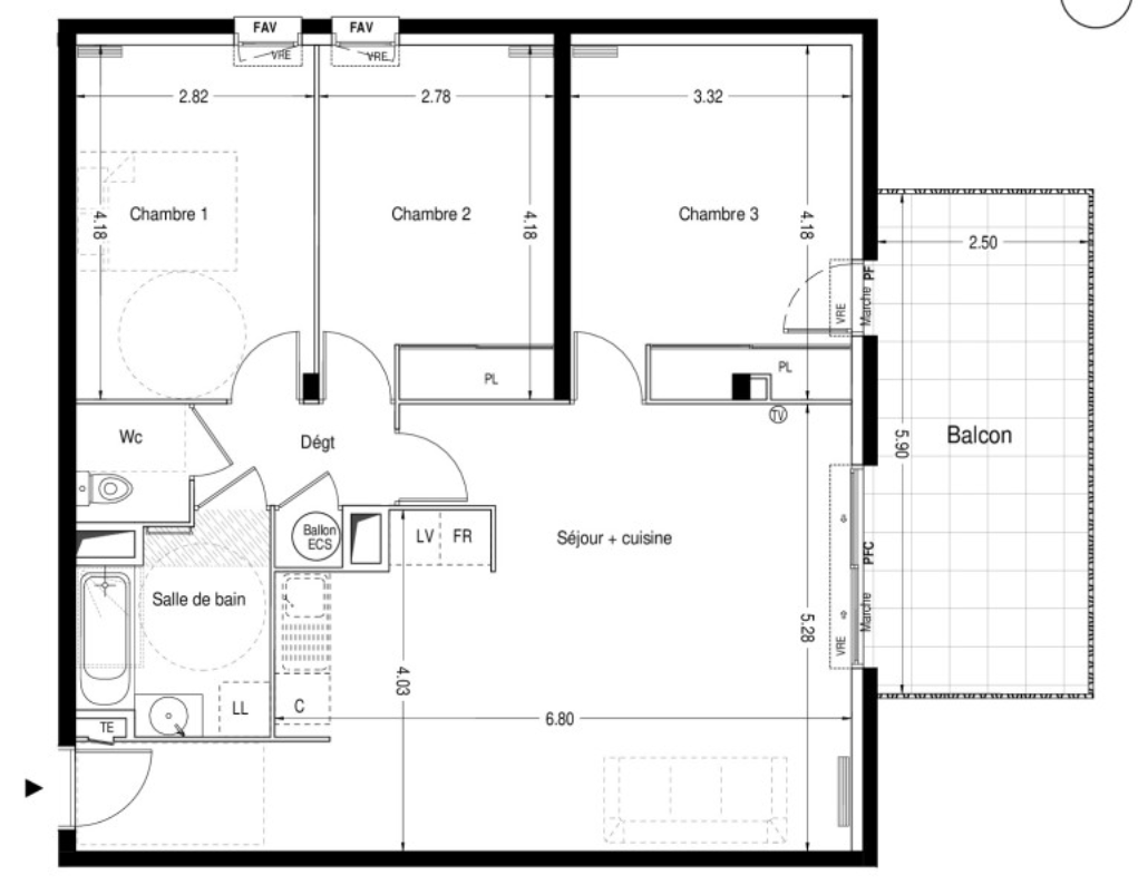 Vente Appartement à Lunel 4 pièces